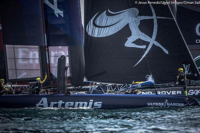 Practice race - Louis Vuitton America's Cup World Series Oman 2016. © Jesus Renedo/LIoyd Images/Oman Sail